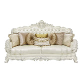 Adara White PU & Antique White Finish Sofa Model LV01224 By ACME Furniture